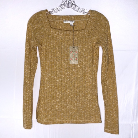 Chelsea & Violet Sweaters - Chelsea & Violet Square Ribbed Knit Sweater NWT